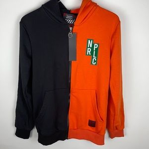 North Republic Black/Orange Hoodie Jacket Sz: S